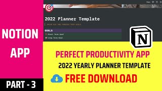 2022 Notion Planner Template Tutorial  All lInOne Planner Template [upl. by Tioneb]