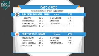 MCA  West  One Day  Div B Finals Round 1County West CC  Orange vs GlenOrdenThundersGreen [upl. by Nurat]