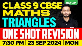 Class 9 CBSE Maths  Triangles  One Shot Revision  Xylem Class 9 CBSE [upl. by Ynnal]