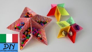 DIY come costruire una stella origami  fantastico piega e incolla per la scrivania  fai da te [upl. by Uolyram349]