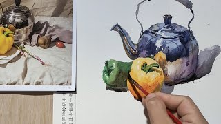 Watercolor painting for beginners  still life [upl. by Nail]