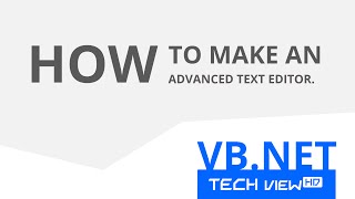 How to make an Advanced Text Editor in VBNET [upl. by Rumit]