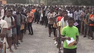 Mad rush for Ghana police recruitment [upl. by Velma]