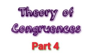 Congruence Problems  Theory of Congruences  Part 4  Number Theory  BSc Mathematics In Malayalam [upl. by Auqinu673]