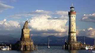 36 Meter hoch Neuer Leuchtturm Lindau von oben Lindauer Hafeneinfahrt Bodensee Altstadtinsel [upl. by Gilboa821]