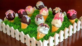 ICE CREAM CAKE POPS EASY RECIPE 💕 Easy Recipes To Do With Kids [upl. by Howie]