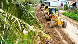 Road Roller and Grader Driving Skills An Amazing Ability to Build Road Foundations [upl. by Eirod]