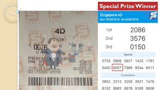 Singapore 4D Lottery 4D winner top prizes first second third prizes winner win big money [upl. by Imekawulo]