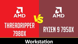 THREADRIPPER 7980X vs RYZEN 9 7950X [upl. by Einhapets]