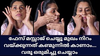 മുഖം വെളുക്കാനും തിളങ്ങാനും ഇനി ഫേസ് മസ്സാജ്  Massage For Glowing Skin  Kavis FACEMASSAGE [upl. by Haran]