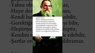 Tolstoy Tolstoy a göre güçlü insan nasıl olmalıfelsefe [upl. by Ayokahs]