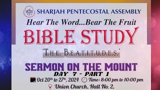 Sermon On The Mount  Bible Study  Day 7  Part 1  Pr Chase Joseph [upl. by Ytsirk]