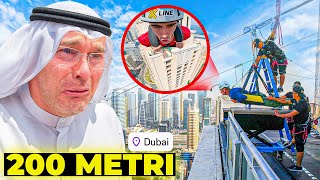 SCHERZO PAPÀ FACCIO la ZIPLINE a DUBAI da 200 METRI HOTEL ATLANTIS impazzisce [upl. by Griffie]