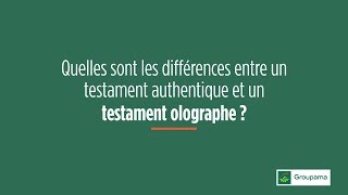 Succession  différence entre testament olographe et testament authentique [upl. by Annasoh]