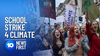 School Strike 4 Climate Thousands Hit The Streets  10 News First [upl. by Frasquito591]