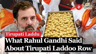 Tirupati Laddu Row Rahul Gandhi Raises Concerns Over Tirupati Laddu Adulteration [upl. by Layla]