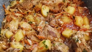 Рагу по  Домашнему Капуста Тушеная с Мясом и Картофелем [upl. by Ztnaj]