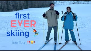 ⛷️🏔️Very Funny Video  First Ever Skiing Experience for Maryam Fatima amp Family  Oslo Norway 2024 [upl. by Oinotla52]