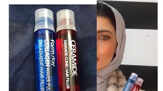 ريفيو امبولات فارم ستاي للشعر و طريقه استخدامها و يعني ايه فيلر شعر farm stay hair ampoules review [upl. by Shelden]