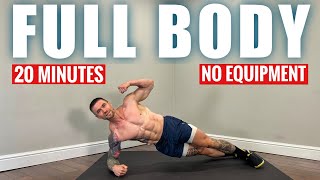 No Equipment 20 Minute Bodyweight Workout  Follow Along [upl. by Janot]