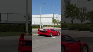 Ferrari F40 and 355 Acceleration And Pops Leaving Car Show [upl. by Jorge]