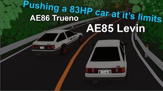 AE85 vs AE86 touge battle Touge Legends Roblox [upl. by Yeldar]