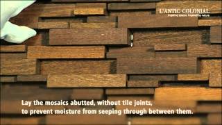 Laying Wood mosaics by LAntic Colonial  PORCELANOSA Group [upl. by Orwin]