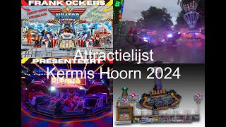 Attractielijst kermis Hoorn 2024 [upl. by Adiaros]