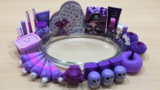 Special Series PURPLE Satisfying Slime Videos  Mixing Random Things into Clear Slime  Slime Mixing [upl. by Cas]