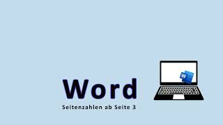 Word Seitenzahlen ab Seite 3  Titel und Inhaltsverzeichnis bleiben ohne Nummerierung [upl. by Anidene]