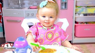 My Reborns My 1st Reborn Toddler Doll  Julies Lunch Routine [upl. by Ramak]