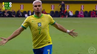 Andreas Pereira Goal Brazil Vs Peru 30 All Goals Analysis amp Extended Highlights [upl. by Lorianna]