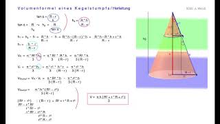 Kegelstumpf Formeln Aufgaben [upl. by Drewett]