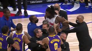 LeBron James EJECTED after Isaiah Stewart literally tried to FIGHT everyone 😳 [upl. by Namus]