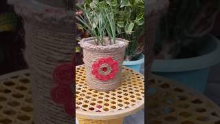 Jute rope planter ideas juteropeplanter easyjuteropeplanter shorts [upl. by Bunker]