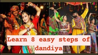 Dandiya dance steps video  Learn 8 easy dandiya steps for beginners  Navratri dance song tutorial [upl. by Shiekh953]