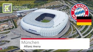 Allianz Arena  Bayern München  2012 UEFA Champions League Final  UEFA Euro 2020  Google Earth [upl. by Kesia383]