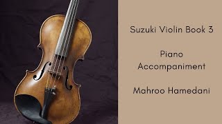 Suzuki violin book 3 piano accompaniment Gavotte in G minor by JSBach [upl. by Adlez813]