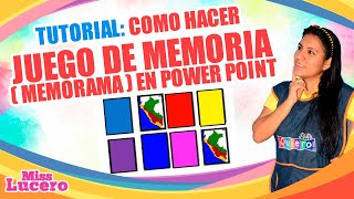 TUTORIAL COMO HACER JUEGO DE MEMORIAMEMORAMA EN POWER POINT Miss Lucero [upl. by Dagny]