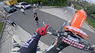 Dirt Bike vs Los Angeles Steepest Street [upl. by Bannerman]