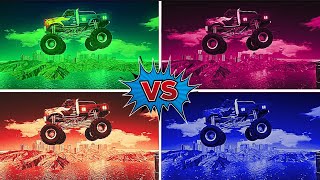 McQueen vs BlueQueen vs McQueen Monster vs Police Car vs Cars 44 [upl. by Elyrpa912]