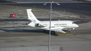 FALCON 2000 VPCDJ ARRIVING AND DEPARTING ZURICHLSCH WEF 2024 141 [upl. by Relyhcs]