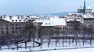 Geneva Under the Snow 2018 Drone Aerial Footage [upl. by Glarum]