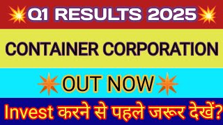 Concor Q1 Results 2024 🔴 Container Corporation Result 🔴 Container Corporation Share Latest News [upl. by Aitnic383]