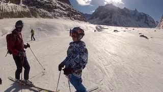 Aiguille du Midi  Mont Blanc  Chamonix Vallée blanche ski offpiste with GoPro HD cam [upl. by Mundford909]