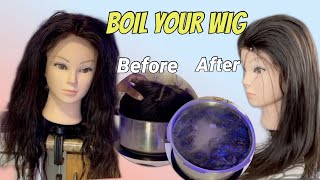 BOILING A WIG  HOW TO REVIVE A MATTED WIG  MISS JUDY [upl. by Serolod]