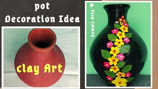 DIYDiwali Special Pot Decoration Idea Using shilpkar ClayKomali Arts ♥️💝♥️ [upl. by Teeter]