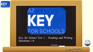 Key for School Test 1 Reading and Writing  Questions 1 6 [upl. by Enniotna]