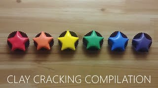 Rainbow star chocolate ball clay cracking compilation 무지개 별 초코볼 점토 부수기 위주로 편집 [upl. by Hcurob]