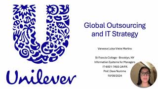 Unilever Global Outsourcing and IT Strategy [upl. by Gneh]